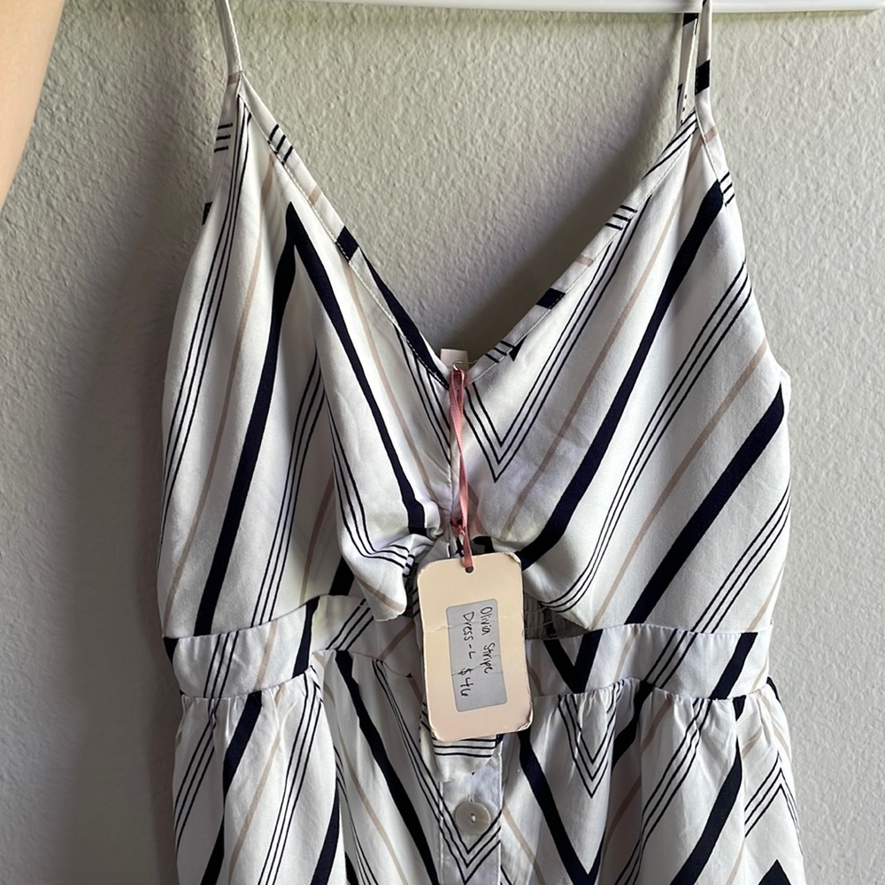 NWT Midi cut out striped dress size L